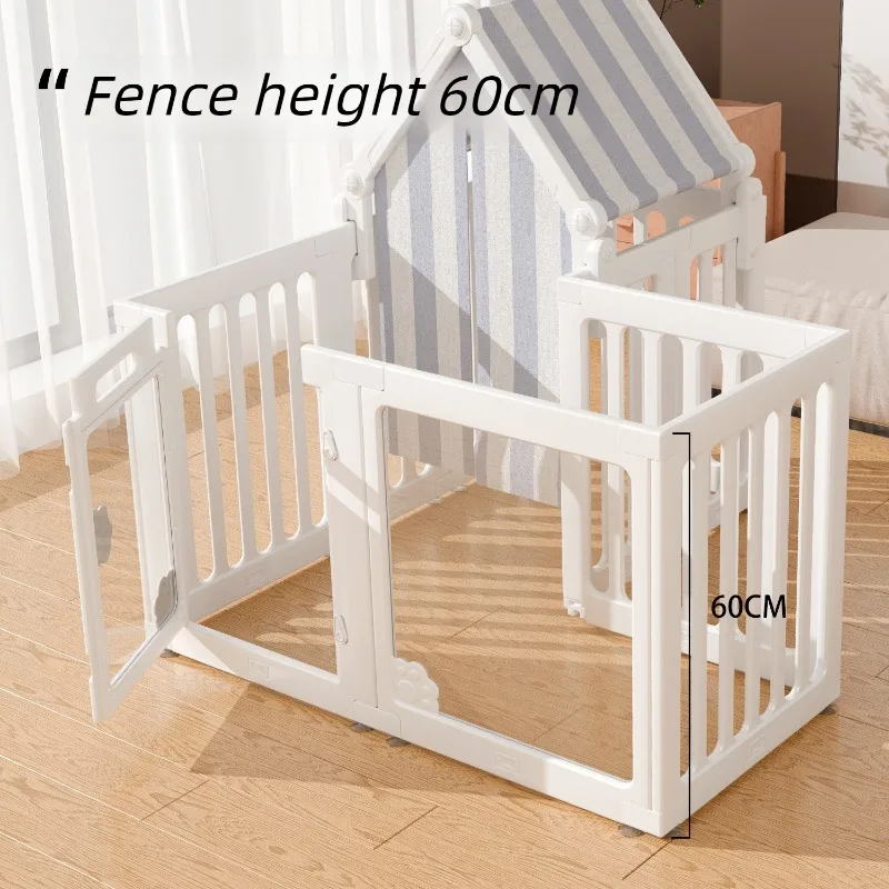 Corral plegable con casa para perros y gatos – Barrera anti-escape - imagen 4