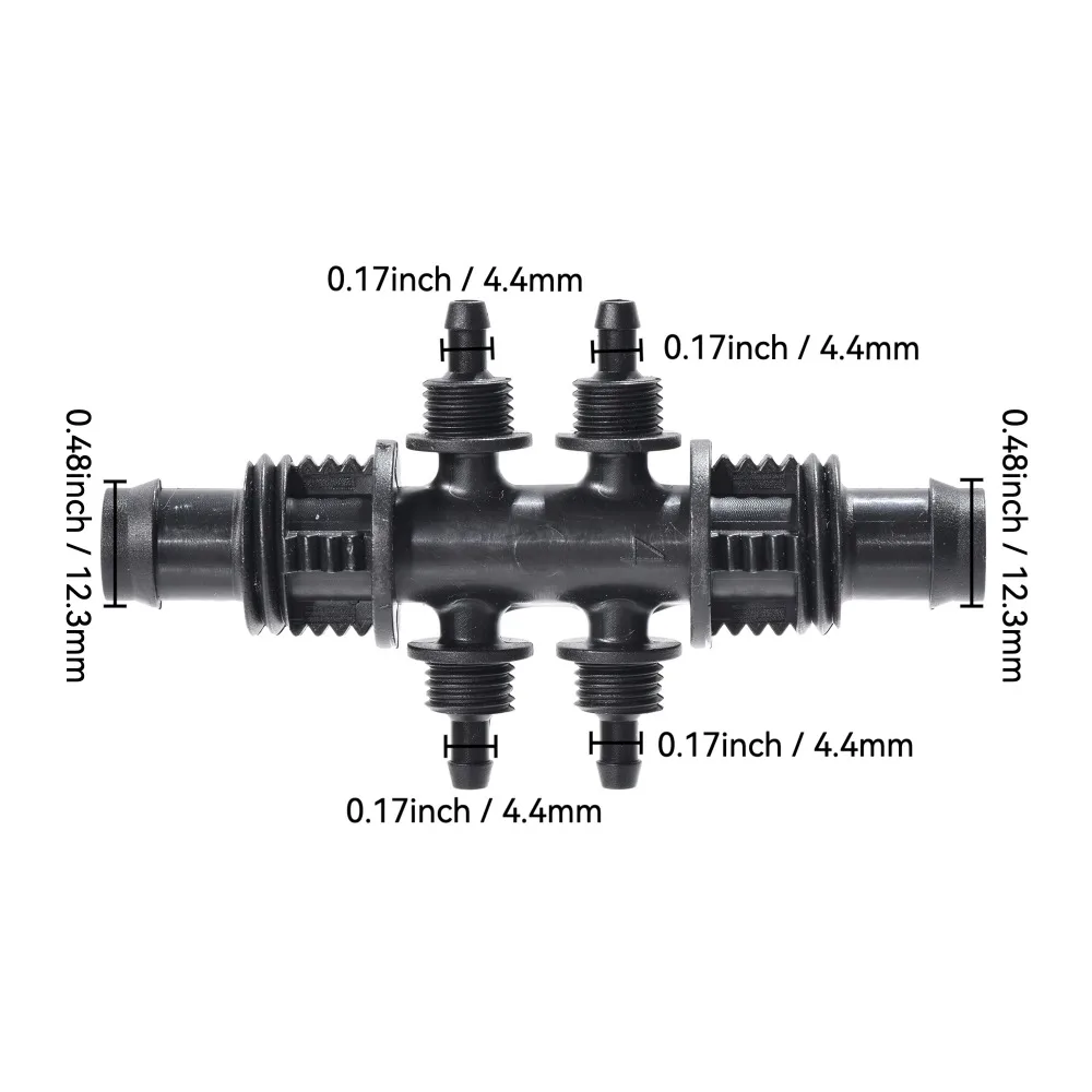 5 uds 16mm a 4/7mm reductor conector de 6 vías jardín invernadero manguera de riego agrícola accesorio para sistemas de riego - imagen 4