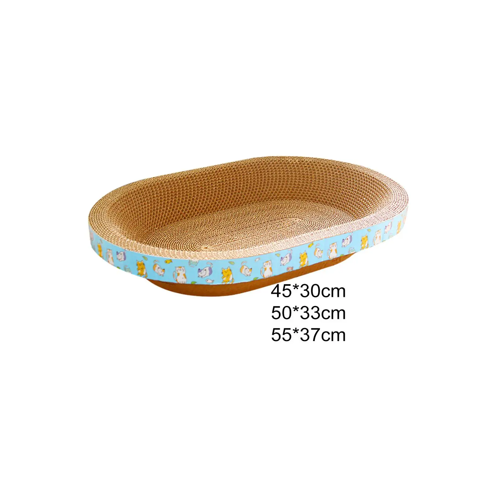 Oval Cardboard Cat Scratcher Bed Scratch Pad Nest Corrugated Scratching Board