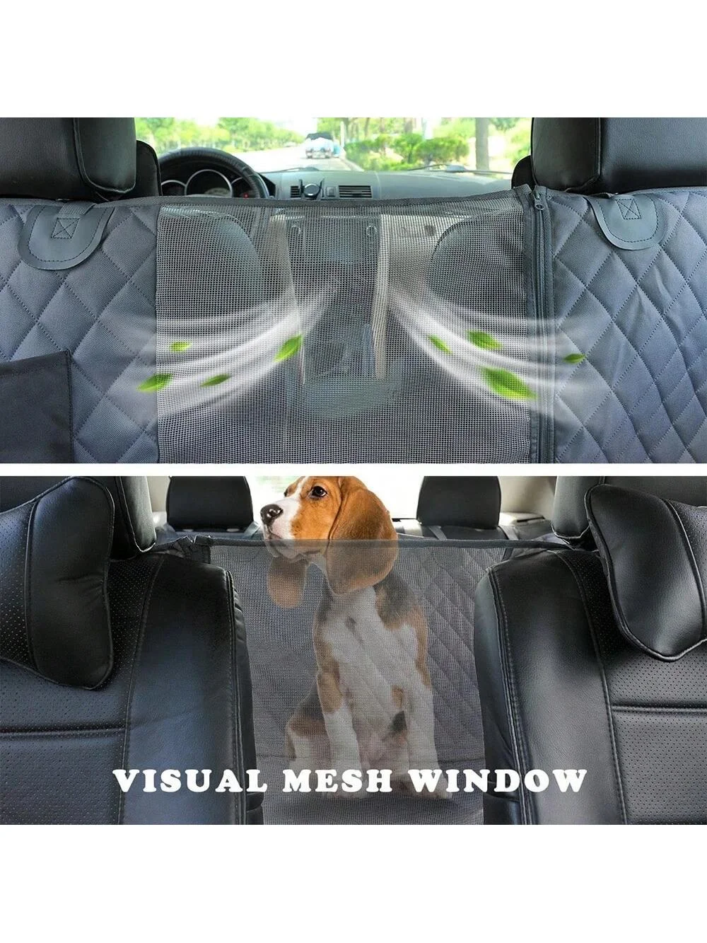 Alfombrilla antisuciedad e impermeable para mascotas, Alfombrilla negra para asiento trasero de coche para perro - imagen 4