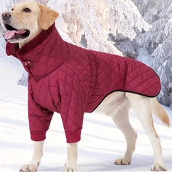Ropa cálida de invierno de dos patas para perro, impermeable, protección contra la nieve, chaqueta con diseño de solapa, abrigo para perros, suministros a prueba de frío