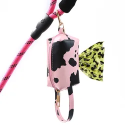 Dispensador bolsas cacas perro diseño cuero PU efecto leopardo