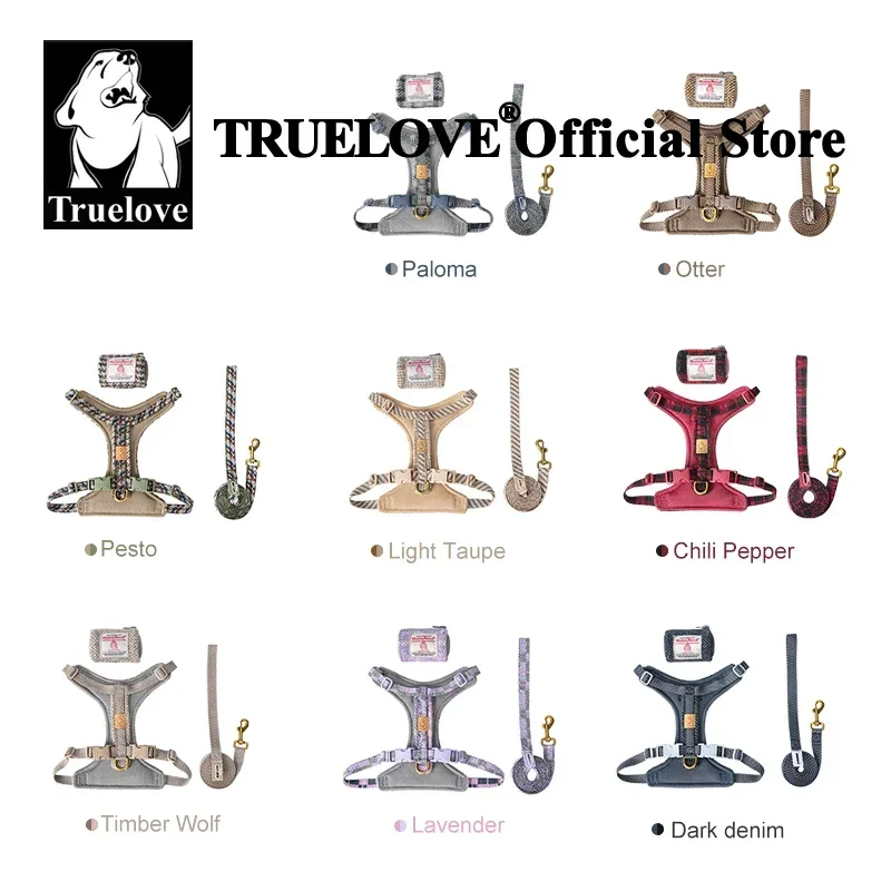 Truelove-Juego de correas y arnés para mascotas, tela de Tweed Harris, chaleco para perro sin tirar, arnés para entrenamiento a caminar, fácil Control ajustable TLH2912 - imagen 2