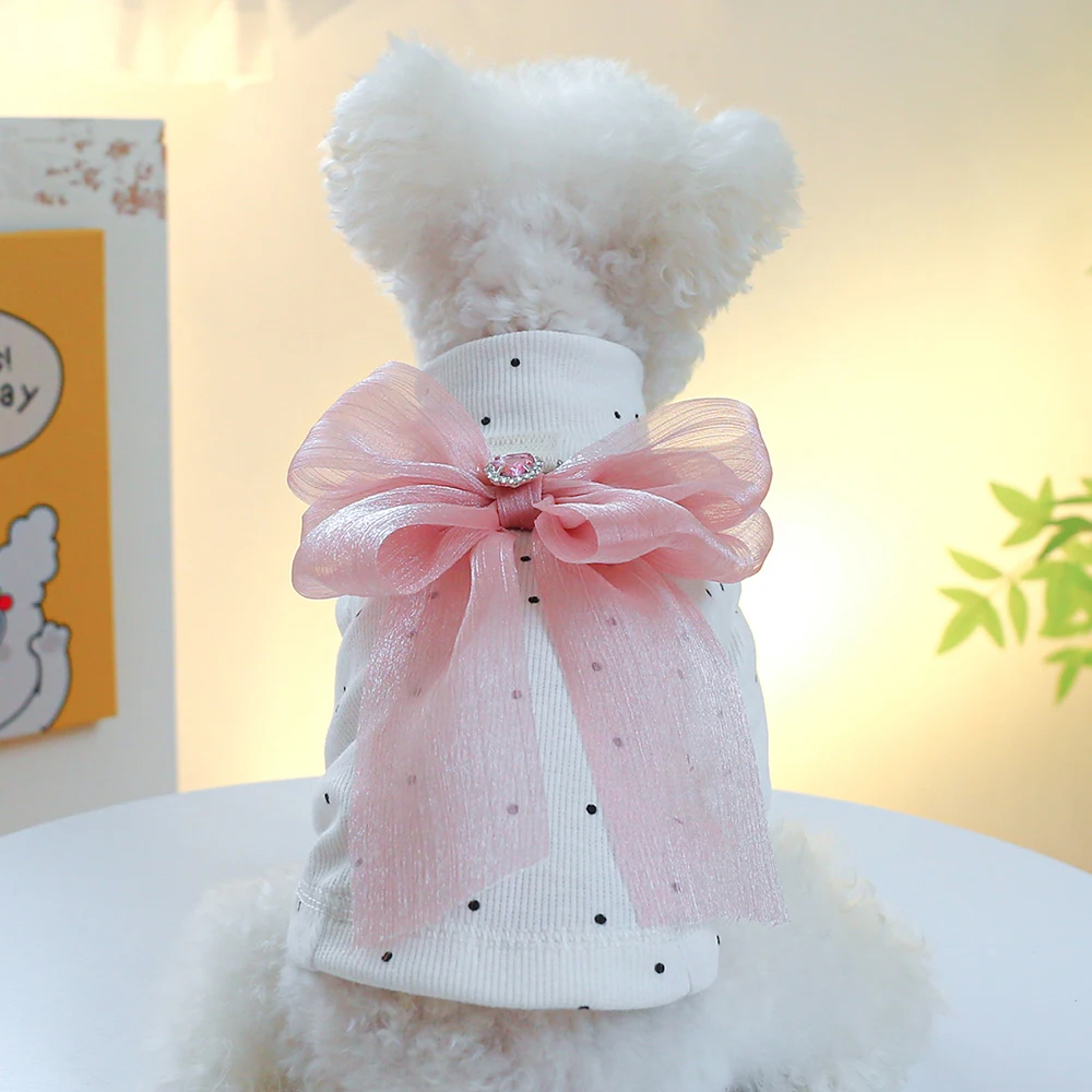 Ropa para perros, camisetas elásticas coreanas para cachorros, ropa de diseño de lujo para Yorkshire, perros pequeños y gatos, 2023 - imagen 3