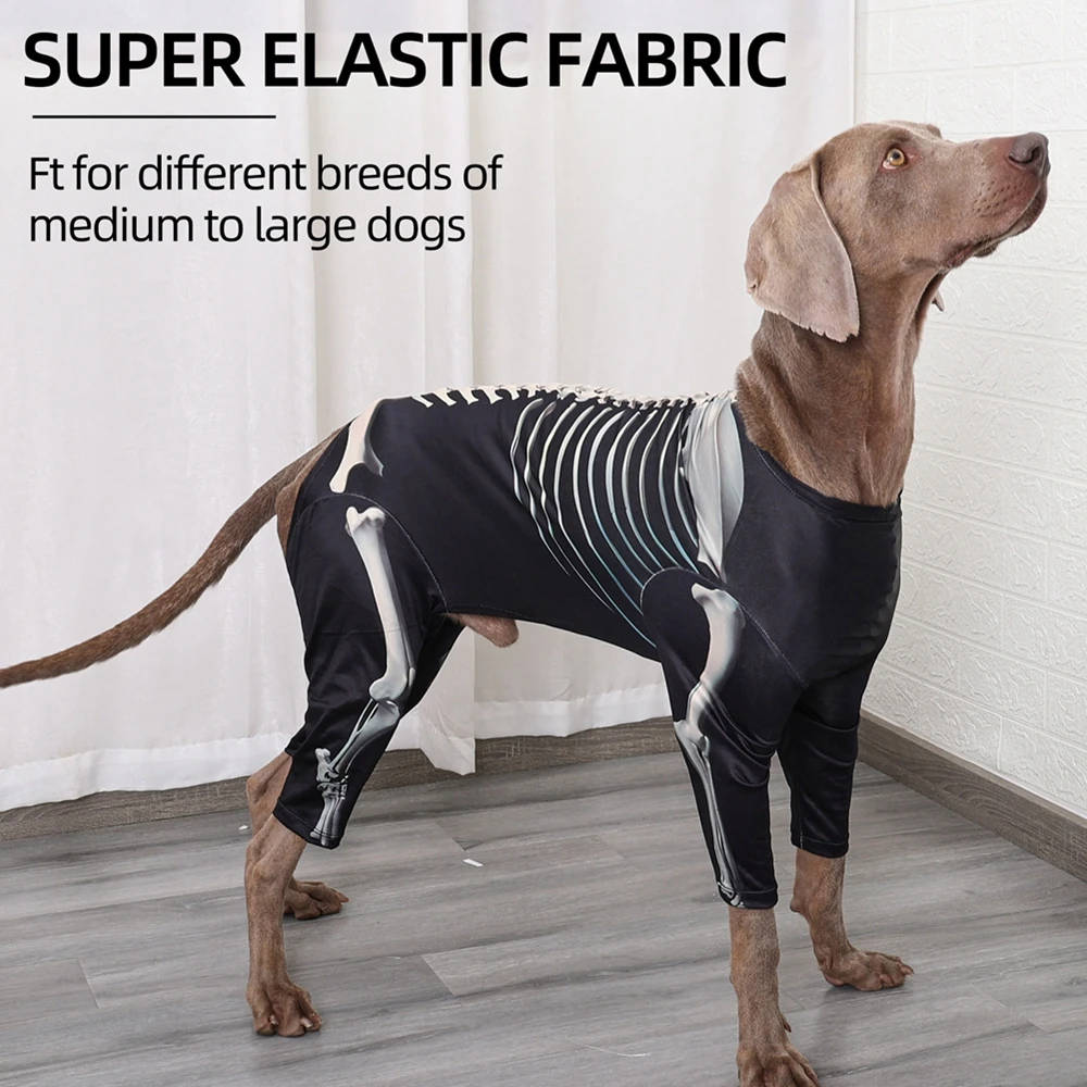 Disfraces de Halloween para perros, sudadera con esqueleto, jersey con capucha, camiseta transformada para perros, ropa de fiesta para perros, suministros para mascotas - imagen 2
