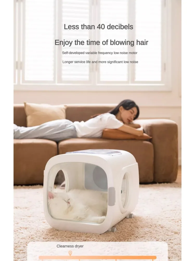 Secador de soplador para el hogar, gabinete profesional para habitación seca de gatos, caja de aseo, suministros de secado para mascotas de iones negativos multifuncionales pequeños - imagen 5