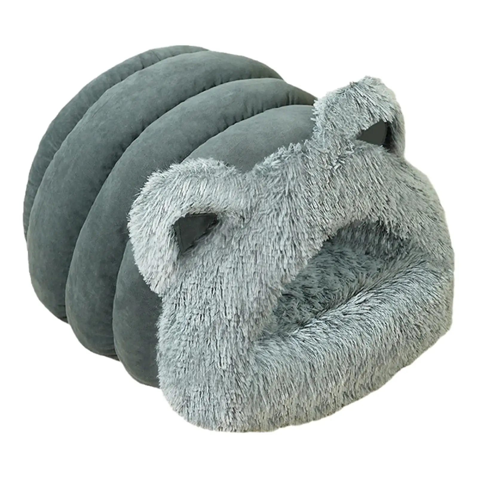 Plush Cat Bed Self Warming Pet Bed Comfortable Semi Enclosed Plush Burrowing Bed Kitten Kitty Shelter for Rabbits Kittens