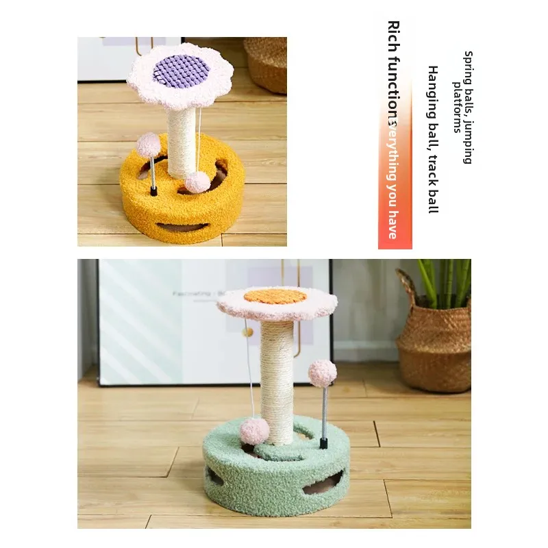 Marco de escalada para gatos, juguete para gatos pequeños, plataforma de salto para mascotas, girasol creativo, Sisal, columna rascadora para gatos, suministros para mascotas - imagen 2