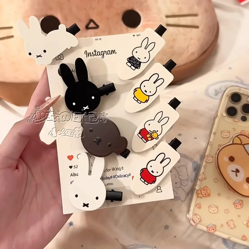 8 Uds Kawaii Miffys Boris Cosplay horquilla estilo Ins flequillo Clip figura de dibujos animados chica tocado para el cabello regalo de Navidad para niñas niños - imagen 2