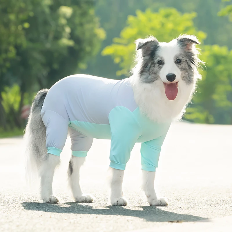 Ropa fresca de verano a prueba de sol para perros grandes, mono para perros de 4 patas resistente a insectos para Schnauzer Corgi Husky Labrador Golden Retriever - imagen 4