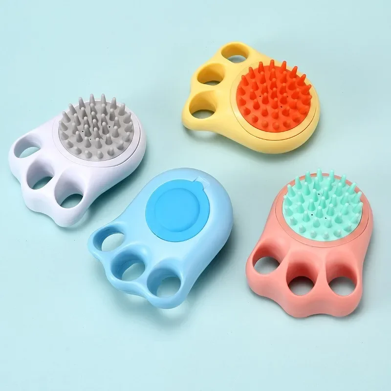 Cepillo de baño para gatos, cepillo de masaje con garra para el cuidado de mascotas, cepillo multifuncional suave de gel de sílice, peines de limpieza para gatos, suministros para gatos