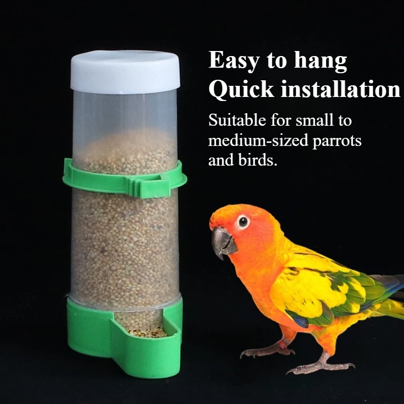 Comedero y bebedero automático para pájaros, bebedero con jaula con Clip y dispensador de alimentos para loros, periquitos, cacatúas, herramienta de alimentación para pájaros de mascotas