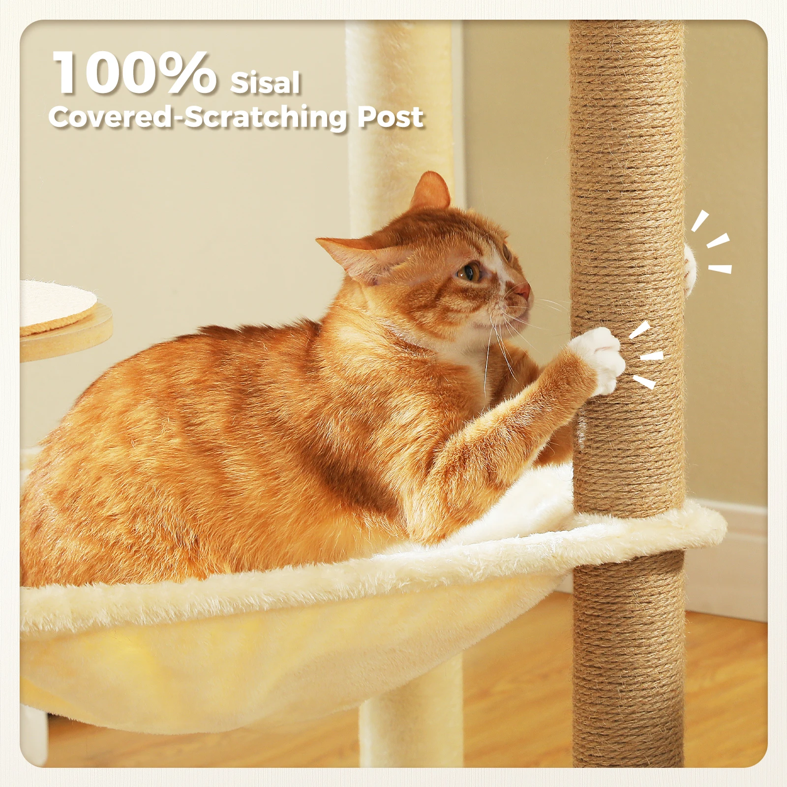 Árbol para gatos con rascadores de sisal, hamaca y cama – Varios niveles - imagen 4