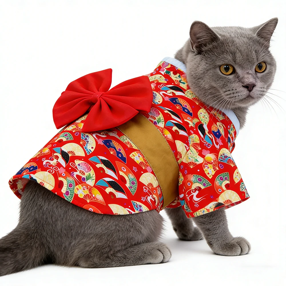 Kimono japonés para gatos y perros pequeños – Estampado lazo - imagen 5