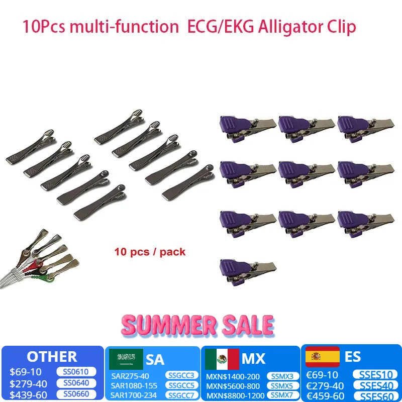 Abrazadera de Clip de electrodo para veterinario ECG EKG, conexión Universal, botón a presión, tipo Banana plug5/10/20/50 piezas, a elegir - imagen 5