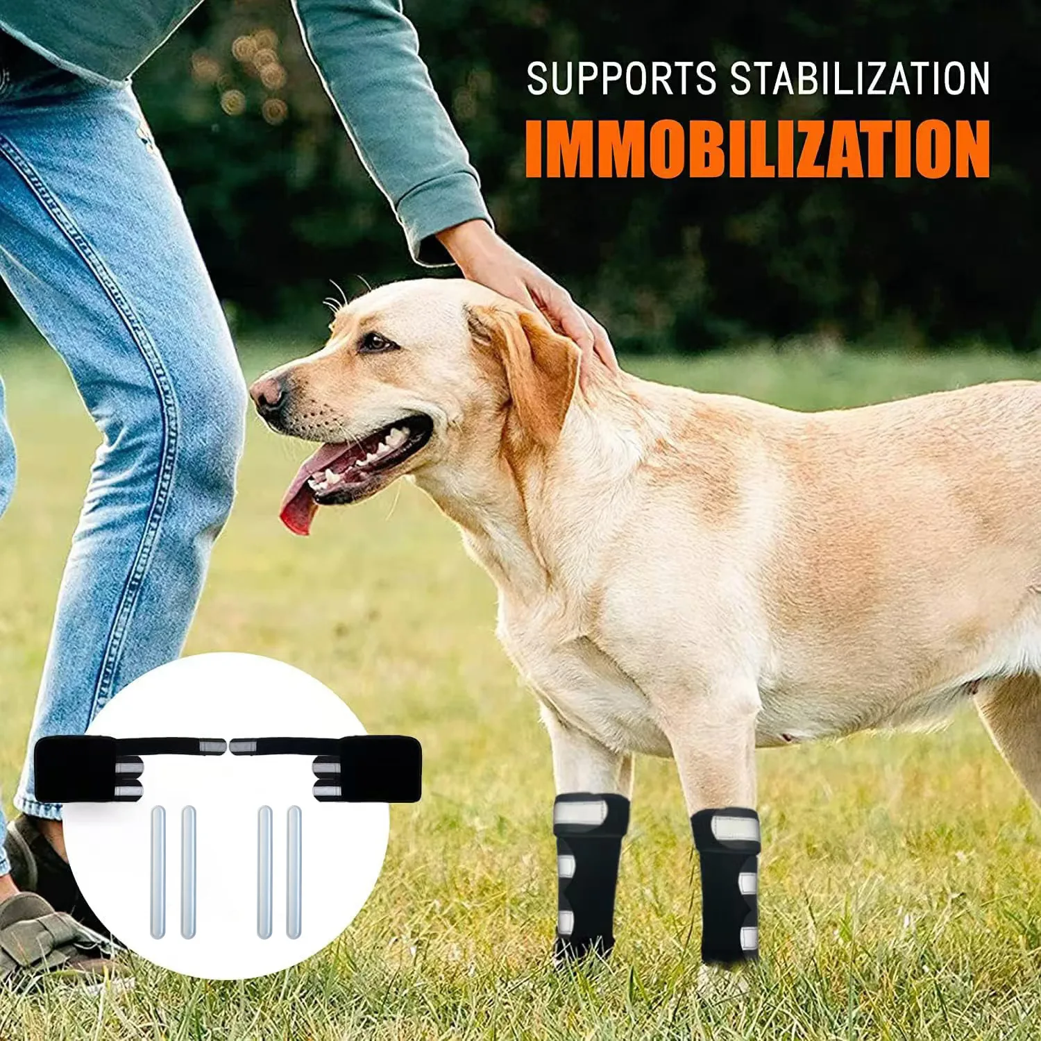 Suministros para mascotas, mallas para perros, tiras reflectantes, rodilleras para perros, rodilleras con cubierta para articulación de pierna - imagen 2