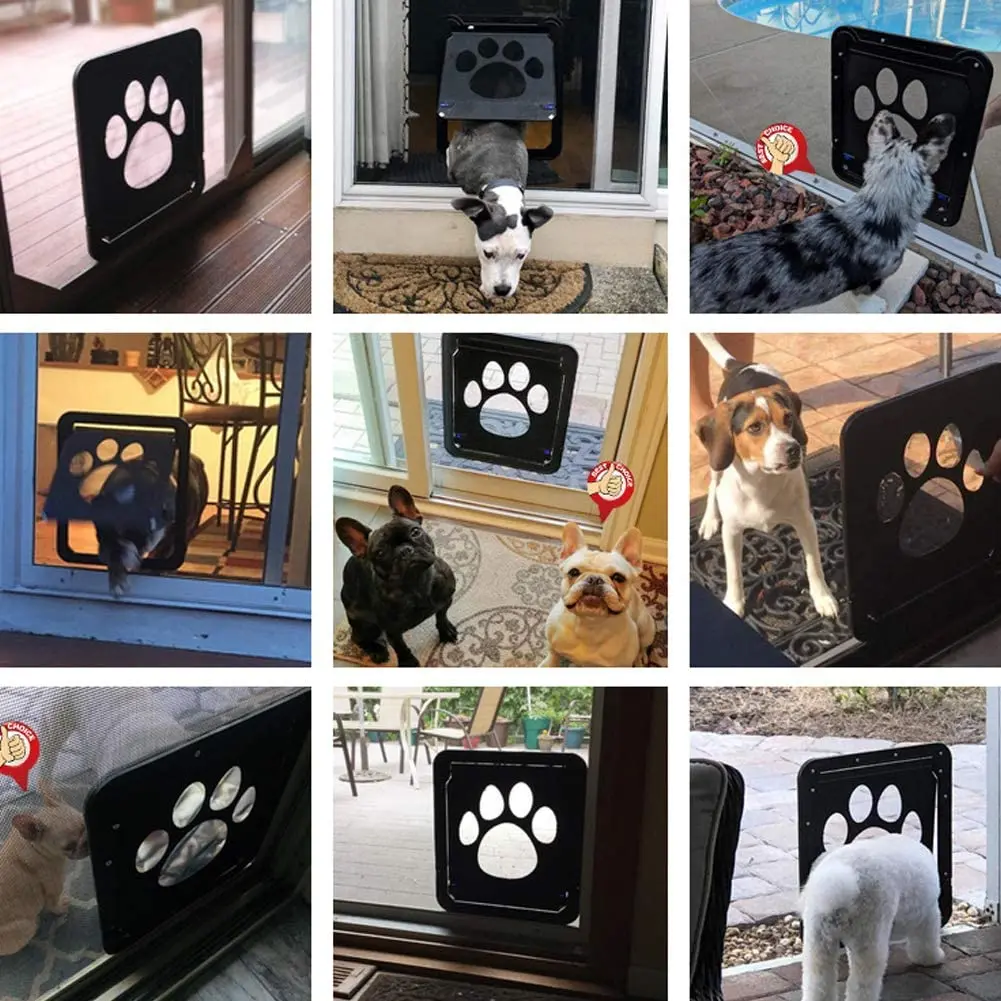 Puerta con pantalla para mascotas, puertas grandes para perros y gatos, puertas interiores exteriores con imán, puerta de red con solapa bloqueable, ventana de Patio para cualquier animal - imagen 5