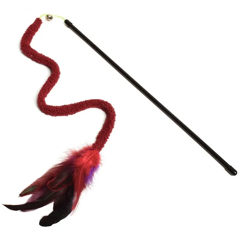 Juguete para gatos, tira de felpa, juguetes para gatos, pluma interactiva, palo para gatos, palos de plumas resistentes a mordeduras, juguete para gatos con campana, productos para mascotas - imagen 3
