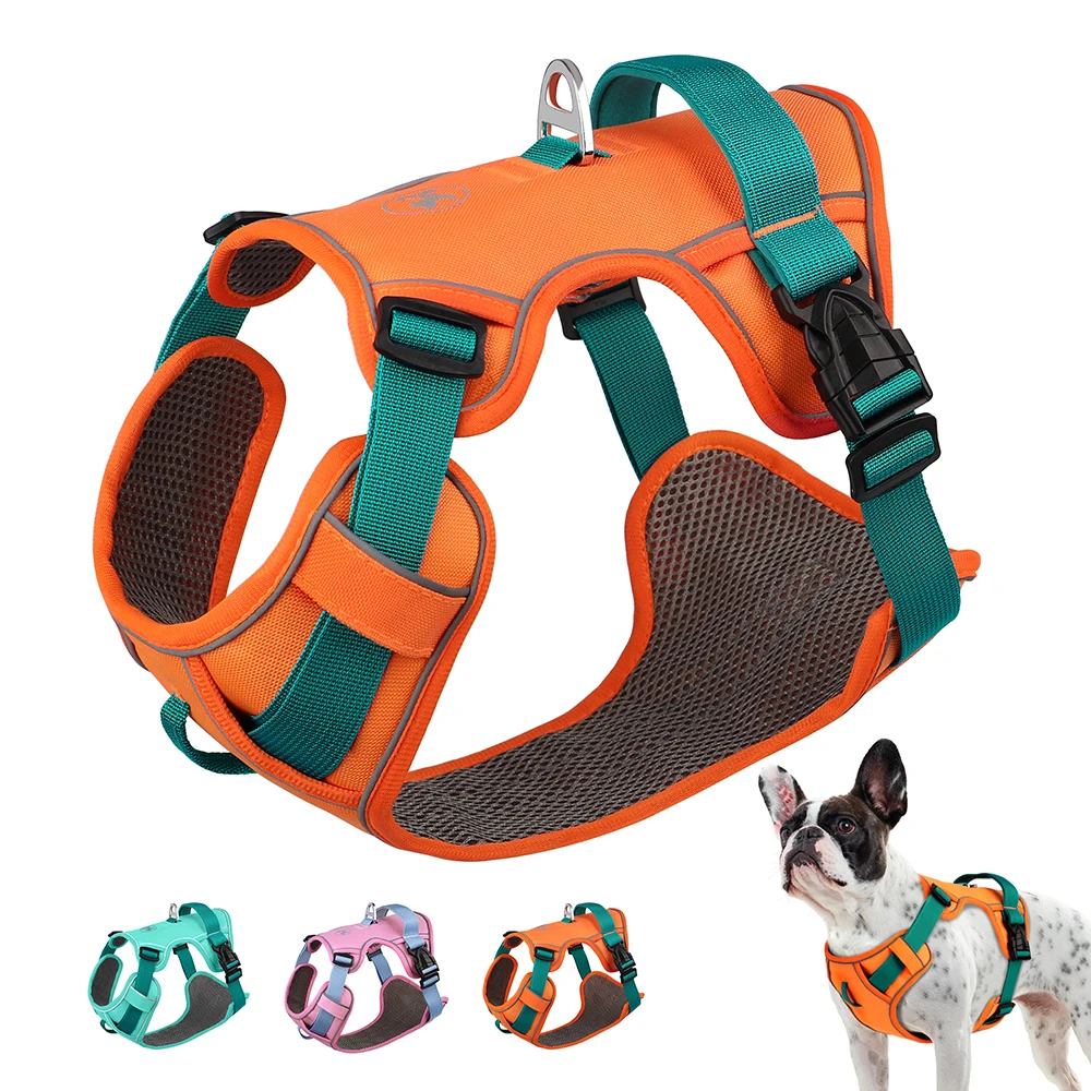Arnés de malla transpirable para perros, chaleco reflectante de nailon para perros, chaleco de entrenamiento duradero para mascotas, ajustable para perros pequeños, medianos y grandes