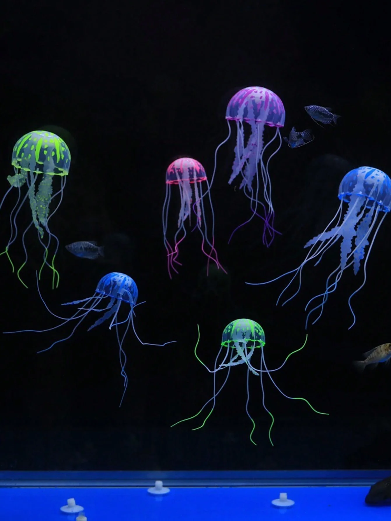Medusa flotante de silicona para acuario – Decoración brillante para peces - imagen 2