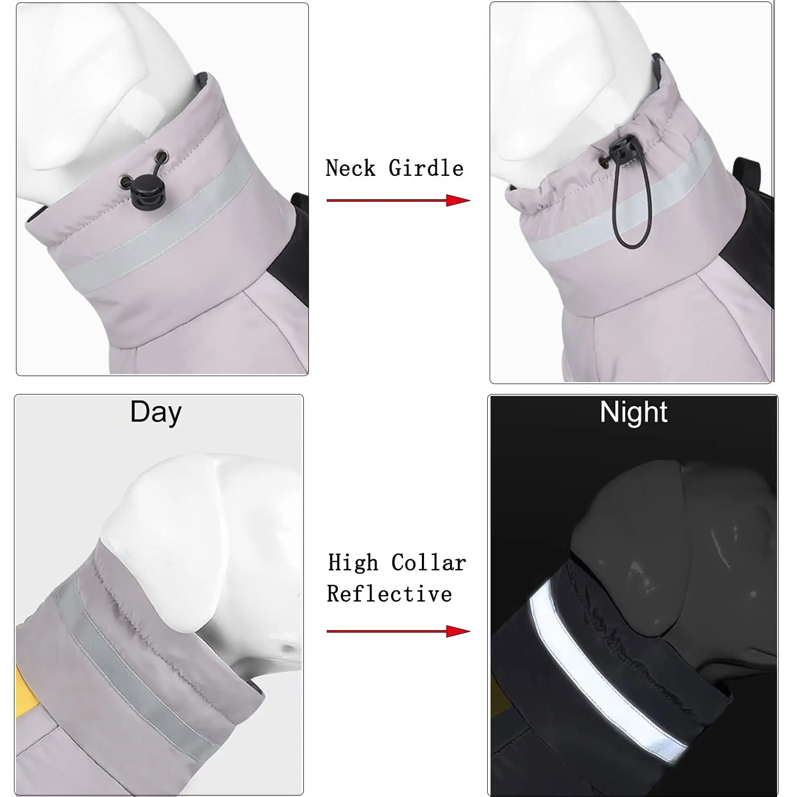 Abrigos reflectantes cálidos para perros, ropa para mascotas, grandes y pequeños, chaqueta impermeable para disfraces al aire libre, Otoño e Invierno - imagen 5