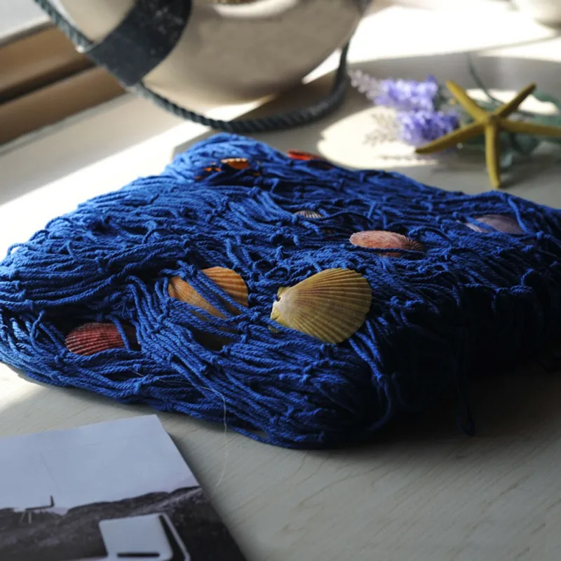 Red de pescado decorativa colgante de pared para pirata náutico bajo el mar, decoraciones de fiesta, decoración del hogar temática del océano - imagen 5