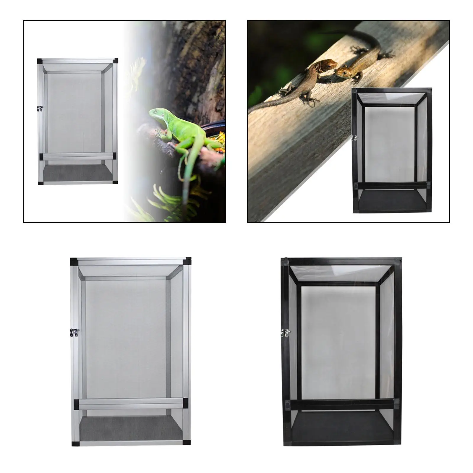 Reptile Terrarium Tank Interaction Dismantling Sturdy Pet Enclosure Ventilation for Small Turtles Snake