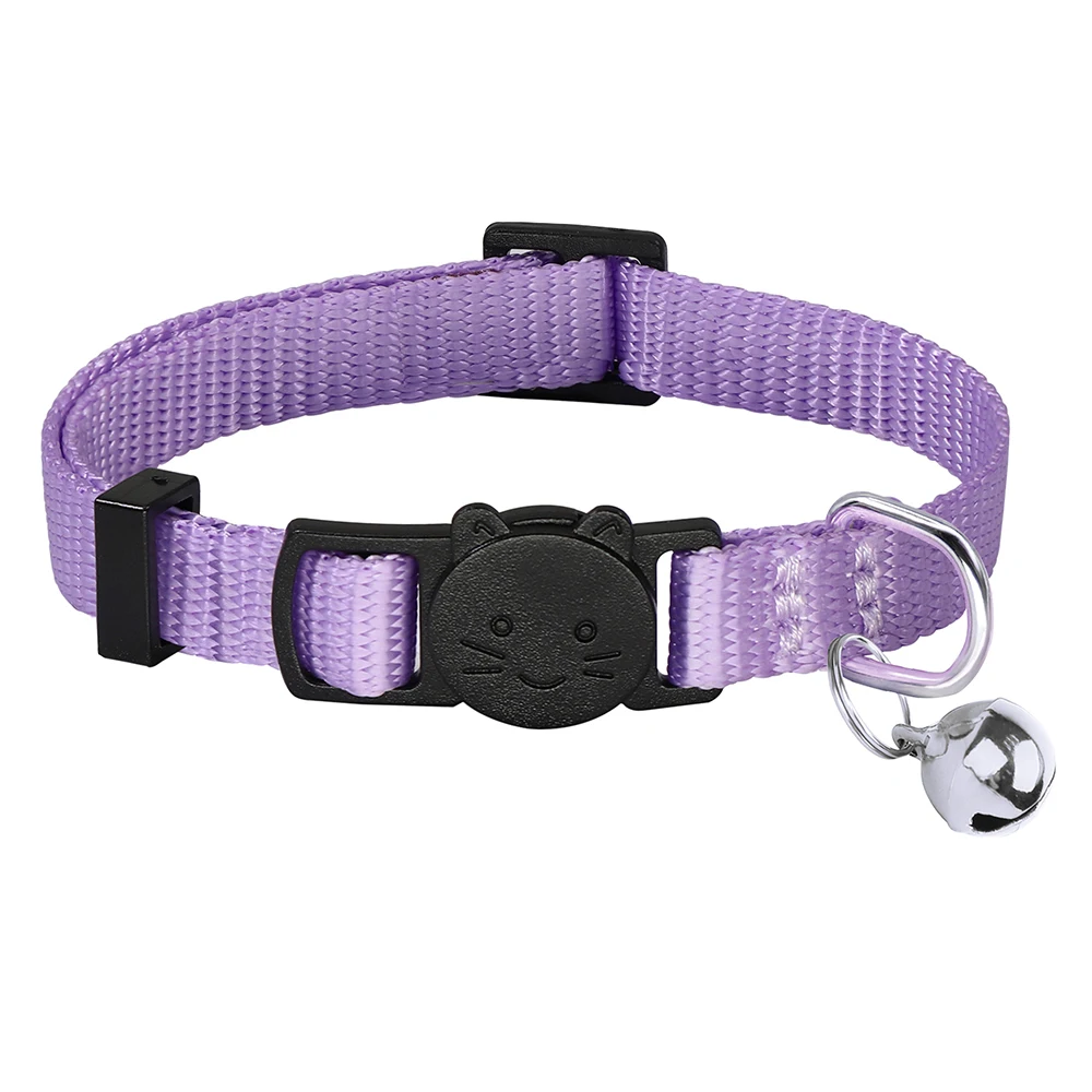 Collar de nailon de liberación rápida para gato, Collar ajustable con campana, accesorios para cachorros y gatos, color rosa - imagen 2