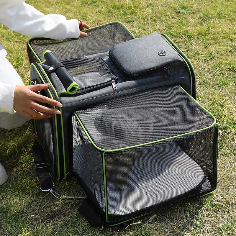 Bolsa transportín cruzado plegable y transpirable para gatos y perros - imagen 4