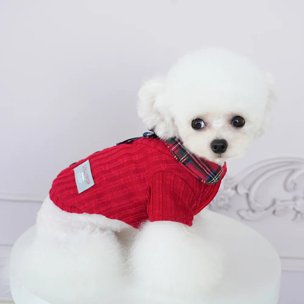 Abrigo de algodón grueso para perro – Estilo británico navideño - imagen 2