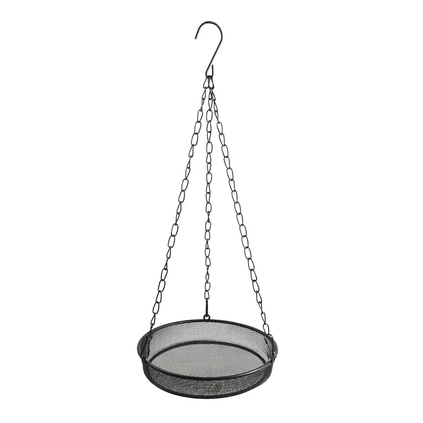 Hanging Bird Feeder Practical Multifunction Easy Clean Waterprood Sturdy Iron Metal Mesh Tray for Tree Outside Yard Balcony Home