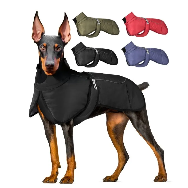 Ropa cálida de invierno para perros, chaqueta reflectante impermeable para perros grandes, abrigo grueso para perros grandes, chaquetas para exteriores Labrador Doberman