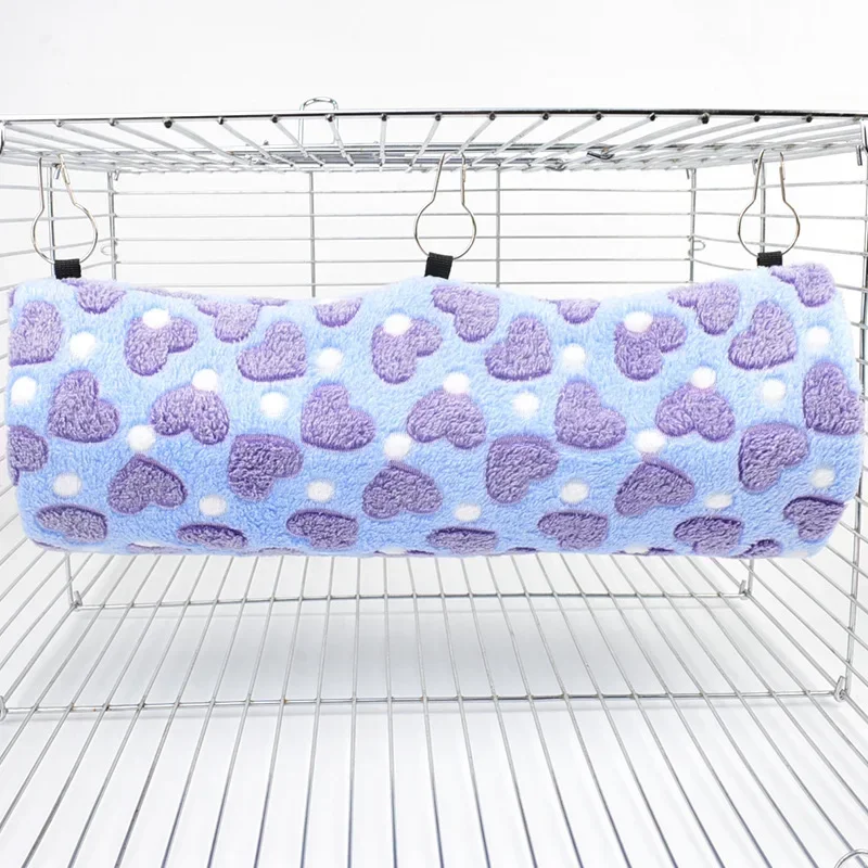 Túnel para hámster, hurón, cama para dormir, nido, jaula colgante, columpio, bonito hamaca con estampado de corazón para animales pequeños, juguete oculto cálido - imagen 2