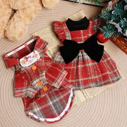 Vestido navideño rojo a cuadros para perros pequeños – Schnauzer