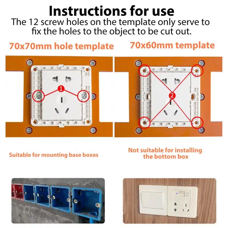 Plantilla de ranurado de enchufes, soporte de montaje de paneles de yeso, soporte de carcasa de Cable de red, plantilla de ranurado de enchufes para armario - imagen 5