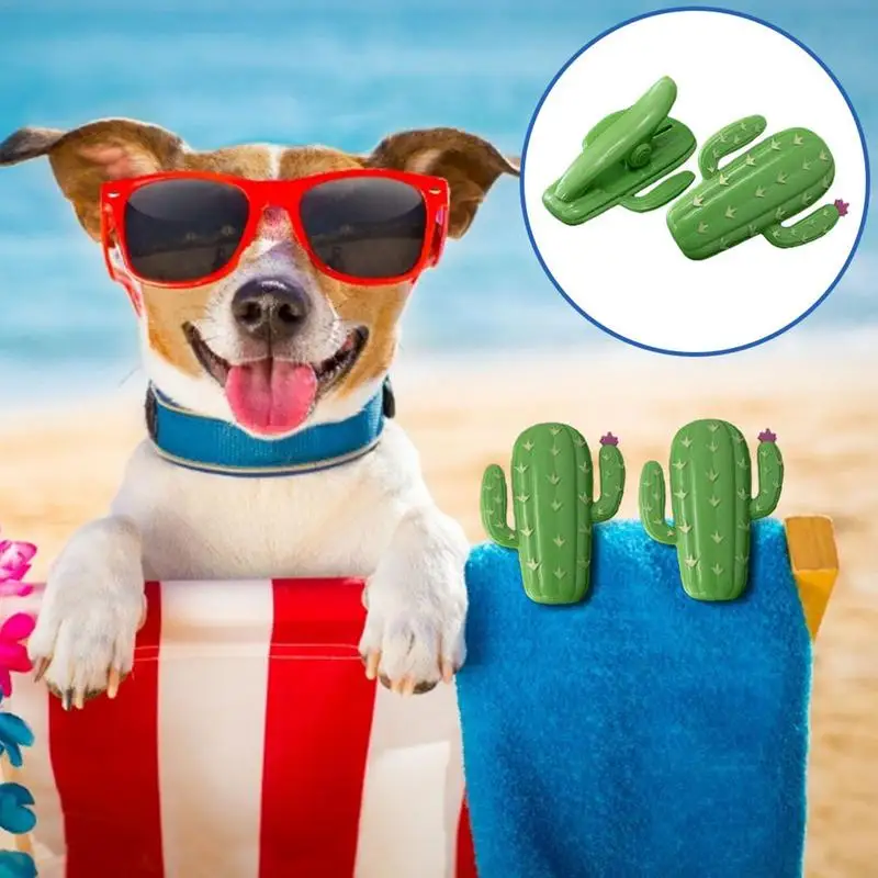 Pinzas grandes de plástico para toallas de playa, percheros de secado para tumbonas, piña, Cactus, pinzas decorativas para ropa, Clip de viaje - imagen 2