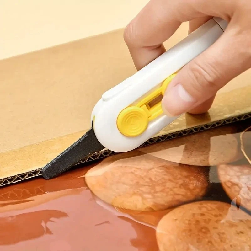 Cuchillo de apertura de mensajería magnético, cuchillos de desempaquetado de mensajería portátiles multifuncionales, herramienta de arte de rebote de bloqueo automático retráctil - imagen 4