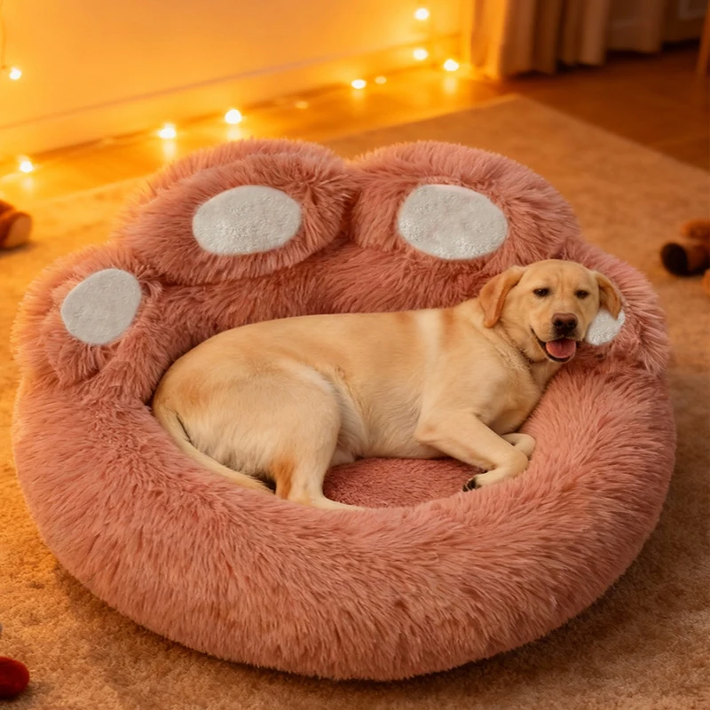 Cama de Invierno para Perros Grandes y Gatos - Donut de Felpa