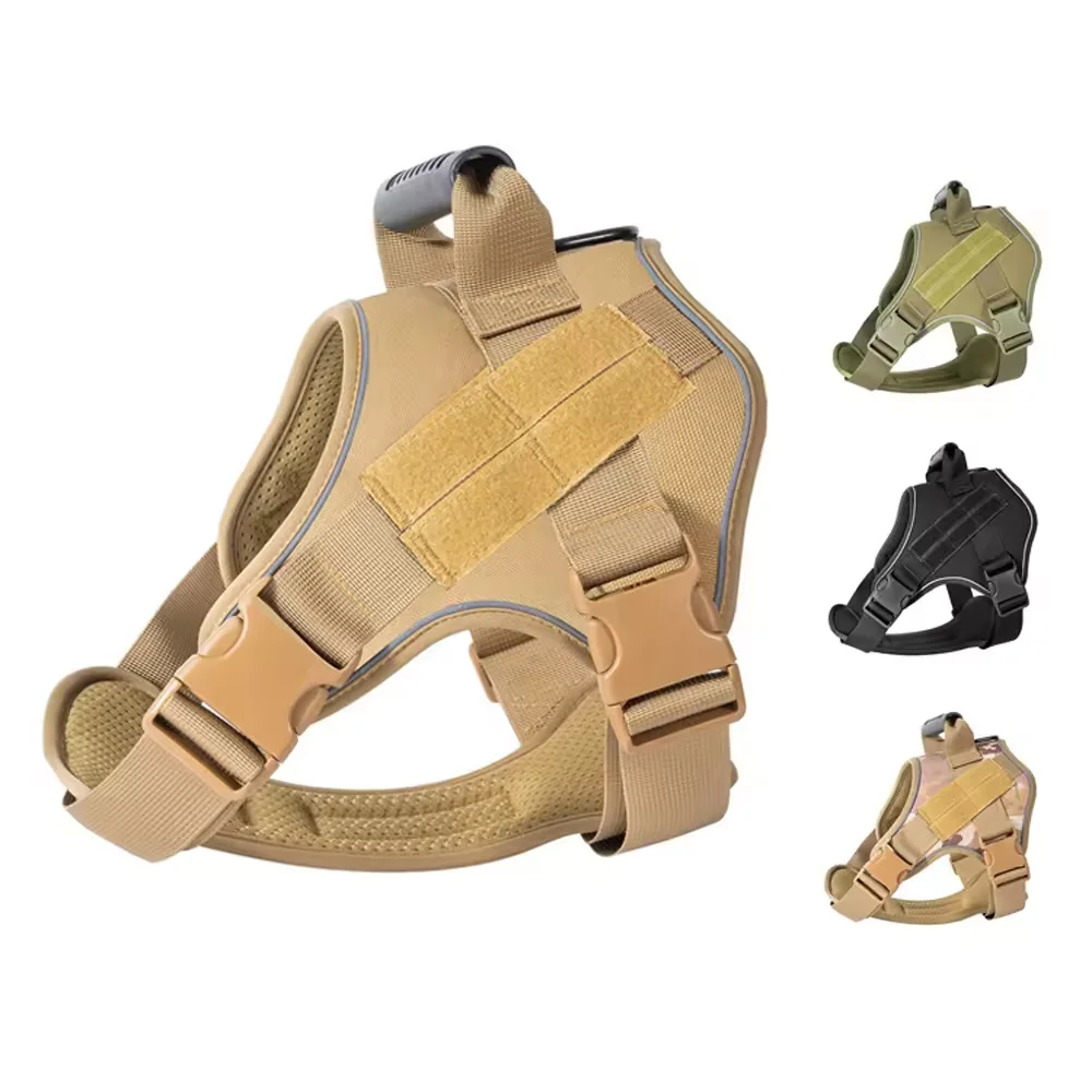 Arnés táctico para perros, chaleco para perros grandes, transpirable, sin tirones, arnés de entrenamiento para perros con asa, fácil de poner - imagen 2