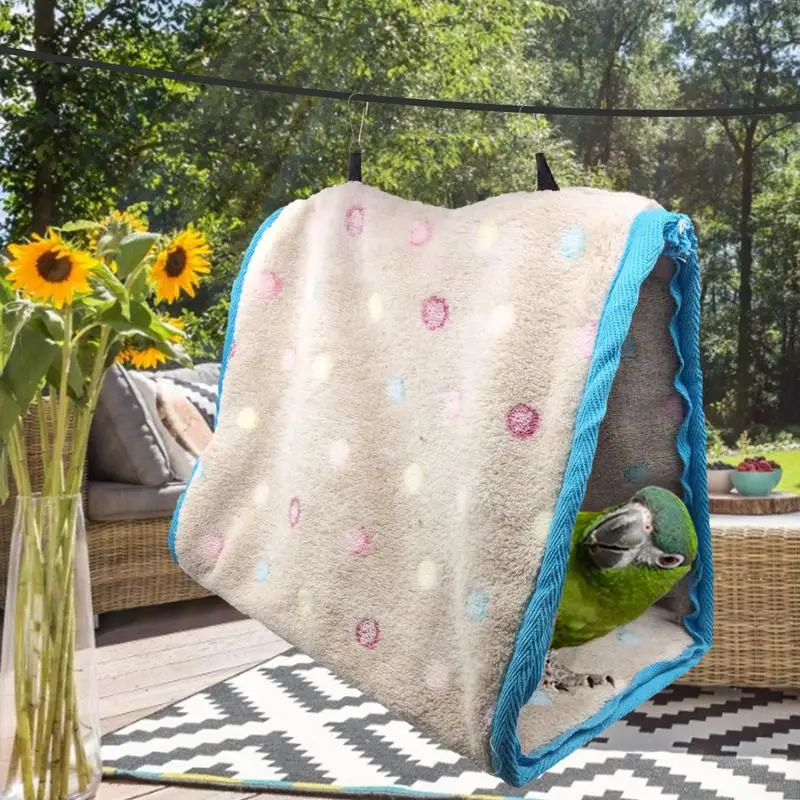 Hamaca de felpa para loros, nido cálido para mascotas, nido, litera, cama colgante - imagen 5