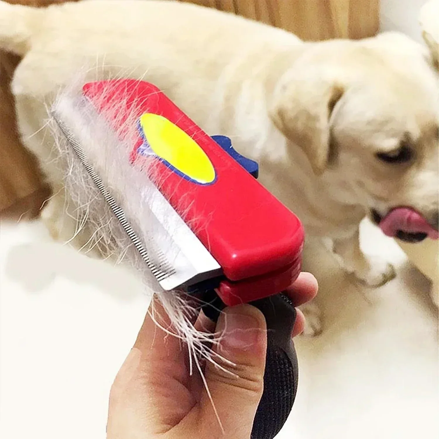 Peine de depilación para perros grandes, cepillo de aseo para mascotas, peine para gatos, masaje de pelo para perros, removedor de pelo para gatos, limpieza de aseo - imagen 4