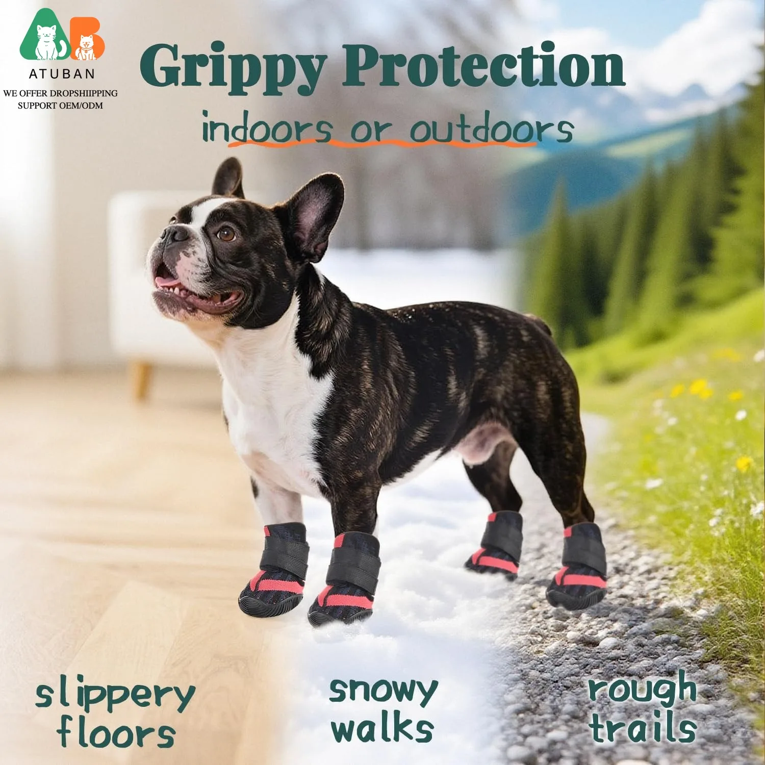 Botas antideslizantes para perro verano – Protectores de patas goma - imagen 3