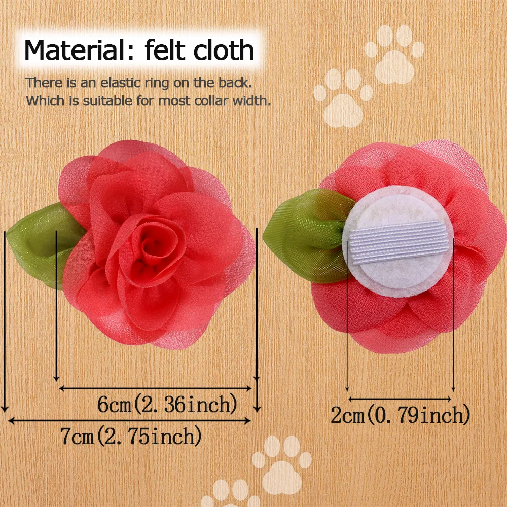 Pajarita de flores deslizante para perros y gatos - imagen 2