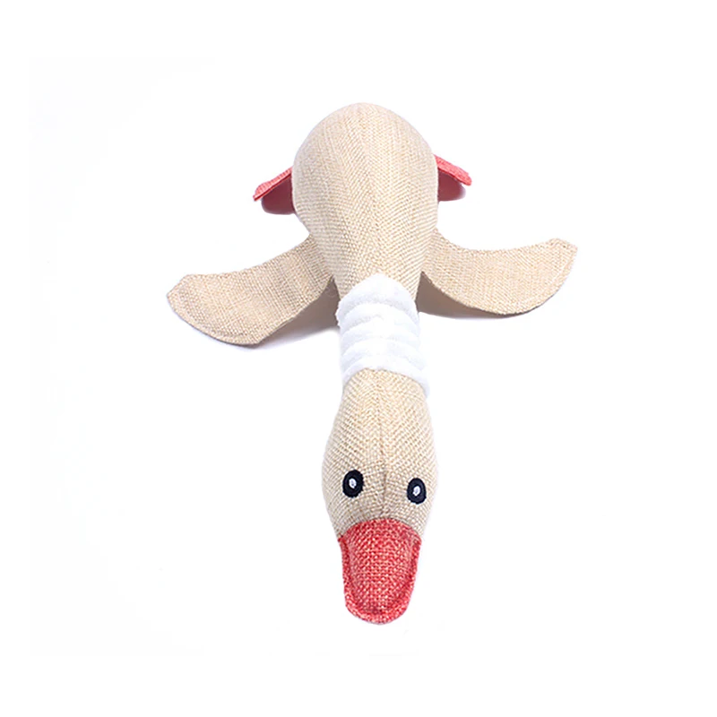 Juguete para masticar mascotas, rompecabezas con sonido de pato tricolor, juguete de peluche de entrenamiento, resistente a morder, moler los dientes y limpiar los dientes - imagen 4