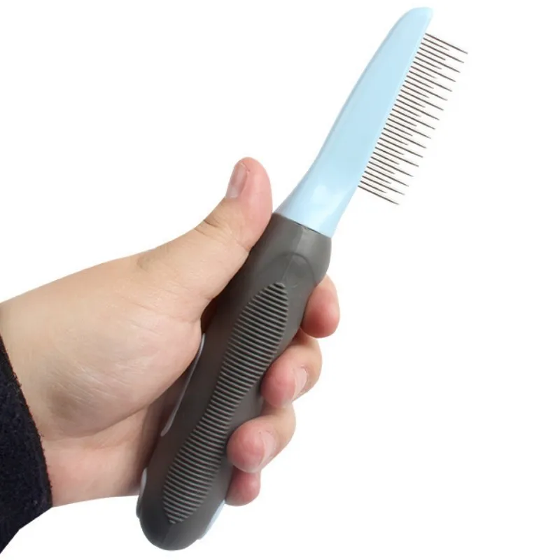 Peine de acero inoxidable para masaje de gatos, cepillo para quitar el pelo de mascotas, peines de apertura anudados - imagen 4