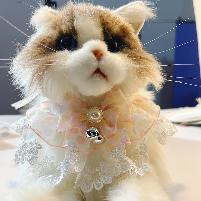 Collar lazo con campana para gatos – Accesorio decorativo suave