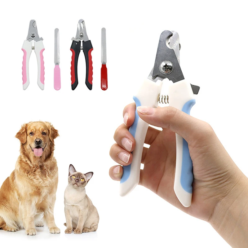 Tijeras para uñas de acero inoxidable con mango recto para mascotas, cortaúñas para perros y gatos, herramienta de limpieza, juego de cortaúñas para mascotas