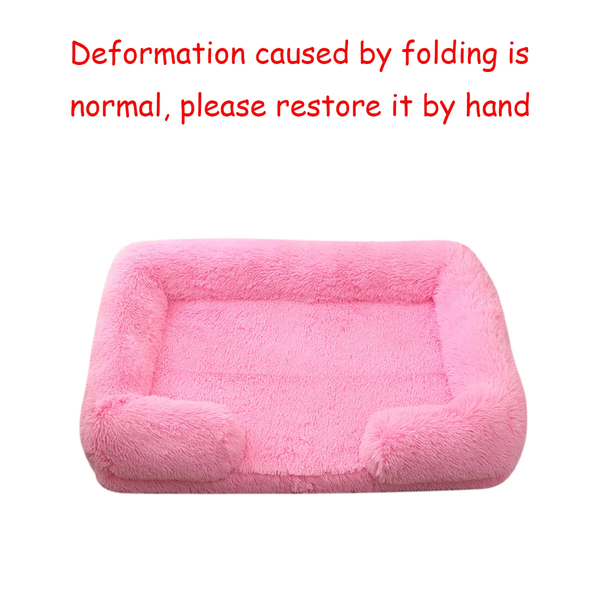 Cama de felpa para perros vista frontal