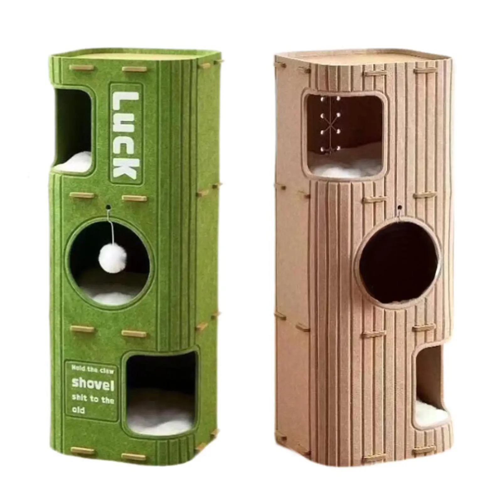 Casa de fieltro para gatos, 3 historias para gatos de interior, cojín suave, descanso de juego multifuncional, casa de juegos oculta, cueva, suministros para mascotas, árbol para gatos - imagen 3