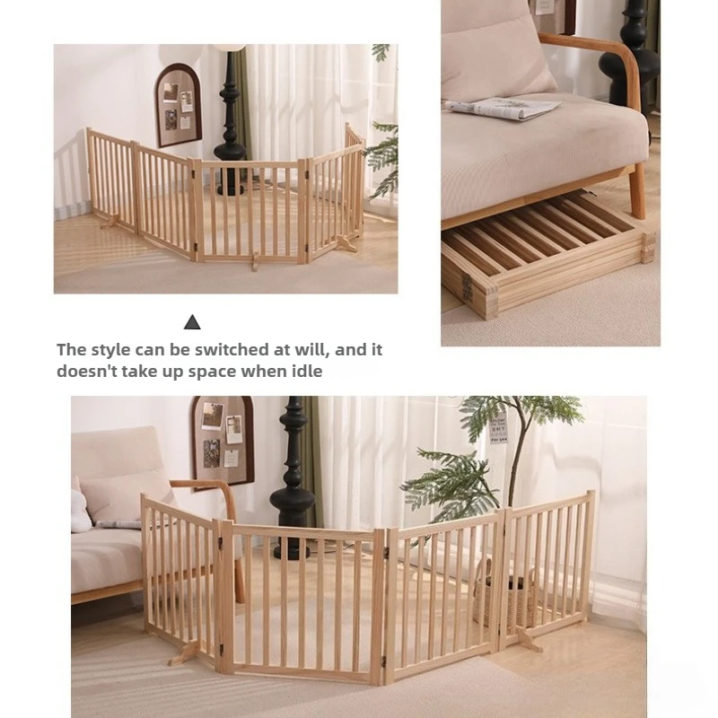 Valla de madera maciza para mascotas, parque interior para cachorros, aislamiento de empalme, vallas para perros pequeños, barras divisorias plegables, suministros para mascotas - imagen 5